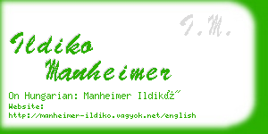 ildiko manheimer business card